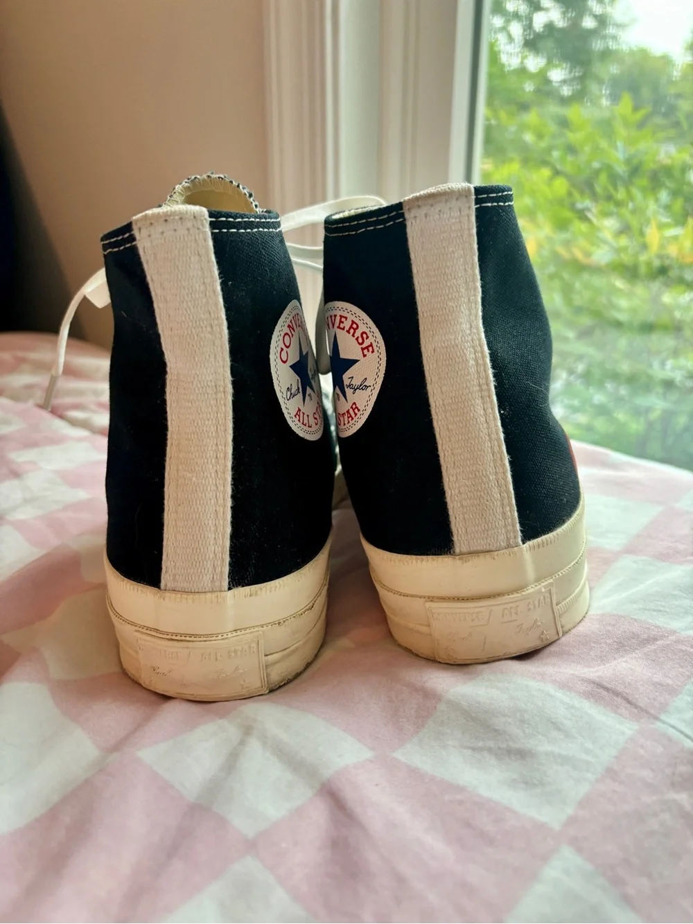 Converse All Star Comme des Garçons Peek-A-Boo Heart High Top Sneakers - 10